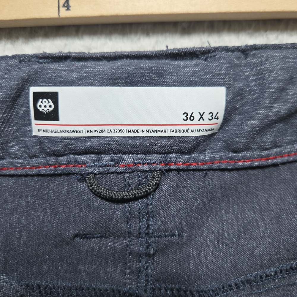 686 Everywhere Pants Men 36x33 Gray Slim Fit Performance Stretch - Picture 3 of 8